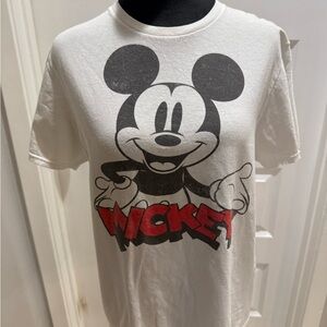 White Mickey Mouse Graphic T-Shirt